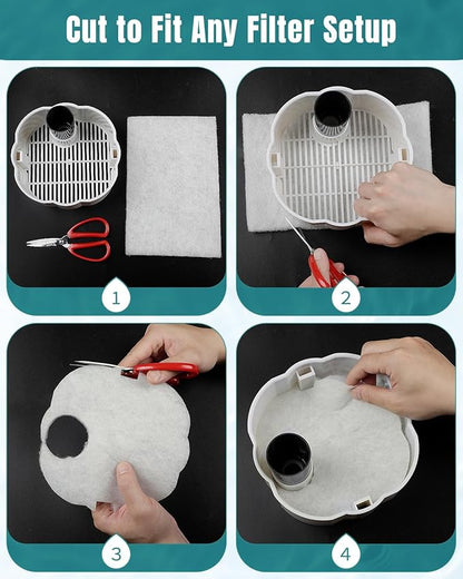 Pawfly Aquarium Filter Floss Roll for Fish Tank Filters 71 x 12 Inch White Cuttable Aquarium Filter Pad 1 Inch Thick High Density Filter Media Roll for Freshwater Saltwater Fish Tanks & Small Ponds