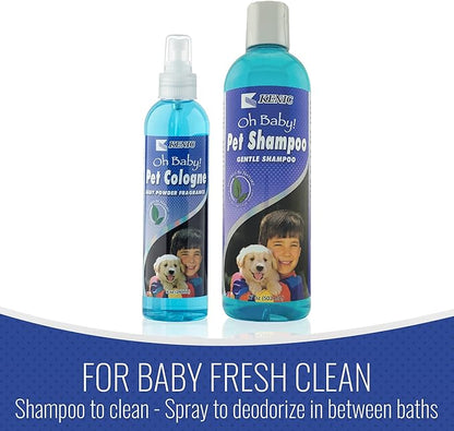 Kenic Oh Baby Puppy and Dog Shampoo, Gentle Formula with Light Baby Powder Scent, Soap and Paraben Free, Tear-Free and Moisturizing, Made in USA for Sensitive Skin and Frequent Use