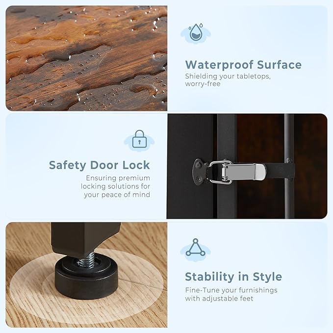 86.62''Dog Crate Furniture Large Breed TV Stand with Double Rooms,Wooden Dog Kennel Dog Crate End Table with Removable Divider for Large Medium Dogs, Can Use Separately, Brown