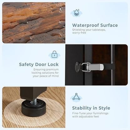 86.62''Dog Crate Furniture Large Breed TV Stand with Double Rooms,Wooden Dog Kennel Dog Crate End Table with Removable Divider for Large Medium Dogs, Can Use Separately, Brown