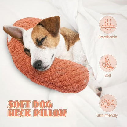 T'CHAQUE Cat Pillow, Dog Neck Pillow Anxiety Relief, Comfort Cat Pillows for Indoor Catsï¼ Ultra Soft Dog Calming Pillow Bed, Half Donut Cuddler Sleeping Improve Pillow Pet for Upper Spine Support