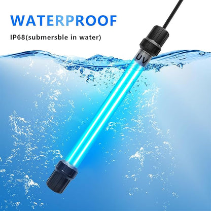 32W Aquarium UV Light for 200-3000 Gallon, UV Pond Water Clarifier for Koi Pond, Swimming Pool, Spa, Large Fish Tank, Cold Plunge UV Light for Pond Algae Control