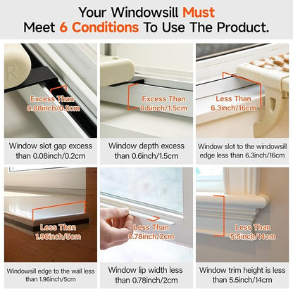 MEWOOFUN Window Sill Perch for Indoor Cats, One-Step Sliding Clamping Slot Adjustment Cat Hammock With Removable Covers, Bed for Windowsill & Bedside (Brown, Large)