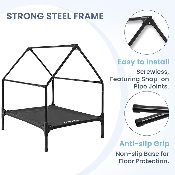 36" Large Dog House, Dog House for Large Dog Indoor or Outside, Weatherproof 600D PVC Dog House Outdoor, Featuring Breathable 2x1 Textilene Elevated Dog Bed, Easy Clean(Brown)