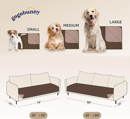 gogobunny 100% Double Sided Waterproof Dog Blanket Soft Pet Bed Cover Reversible Protect Furniture Couch Sofa Car for Puppy Cat Kids (Dark Chocolate/Light Chocolate, 30x80 Inch (Pack of 1))