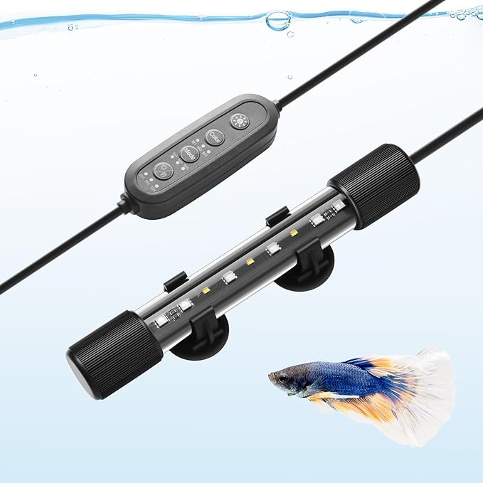 FEDOUR 7in Submersible Aquarium LED Light, 24/7 Aquarium Lights with Full Spectrum RGBW LEDs, IP68 Waterproof Fish Tank Light with Dimming, Timming and Color Adjustable