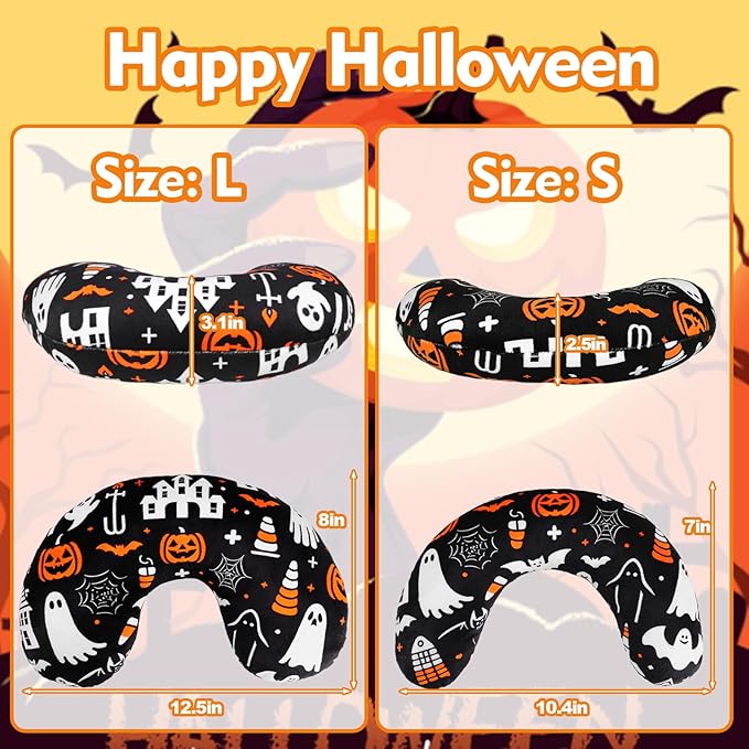 Mity rain Dog Pillow, Dog Calming Pillow Large 14.2" * 9.4", Anxiety Relief Pillow for Dog, Ultra Soft High Density Neck Pillow for Joint Relief Sleeping Improve, Pet Calming Pillow (Halloween)