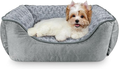 JOEJOY Rectangle Dog Bed for Large Medium Small Dogs - Washable Orthopedic Sofa Bed, Soft Breathable Puppy & Pet Cuddler, Durable Calming Dog Bed with Anti-Slip Bottom, Multiple Sizes, Grey