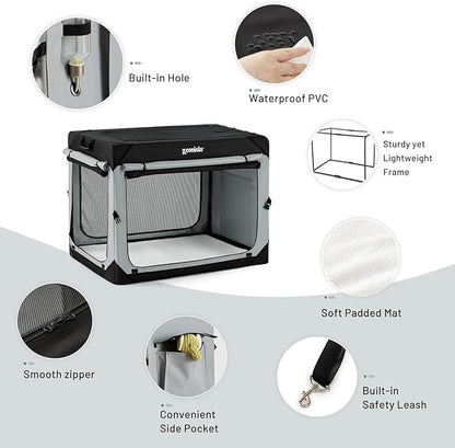 36 Inch Collapsible Dog Crate for Large Dogs - Portable Dog Travel Crate Soft Sided with Breathable Mesh Windows, Foldable Dog Kennel for Indoor and Outdoor, Camo