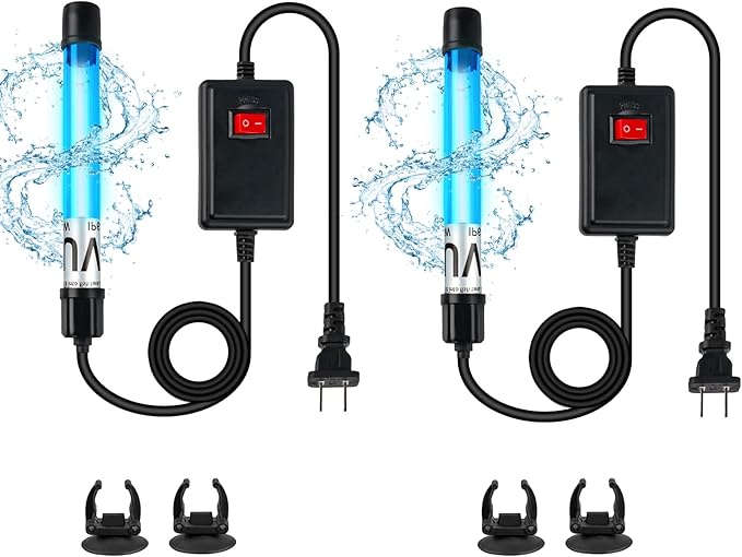 2-Pack 11W Aquarium UV Light for 55-150 Gallon Fish Tank Aquarium Algae Clean Light Green Machine Algae Remover