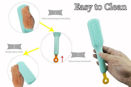 Stretchable Puppy Brush ï¼ Soft Dog Brush - Gentle Grooming Brush for Small Dogs, Perfect for Yorkie, Shih Tzu, Maltipoo ï¼_og Hair Remover Brush (Green)