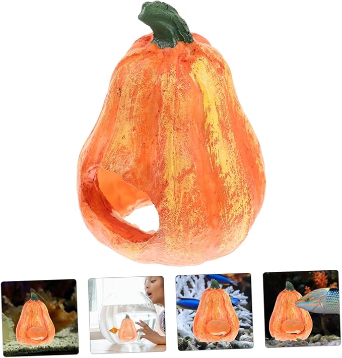 2pcs Fish and Shrimp Hideout House Fish Tank Cave Lovely Cave Aquarium Halloween Decorations Betta Toys Shrimp Aquarium Supply Glass Decor Resin Hollow Breeding Tank