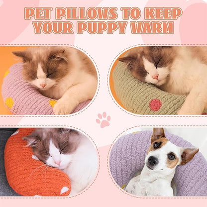 T'CHAQUE Cat Pillow, Dog Neck Pillow Anxiety Relief, Comfort Cat Pillows for Indoor Catsï¼ Ultra Soft Dog Calming Pillow Bed, Half Donut Cuddler Sleeping Improve Pillow Pet for Upper Spine Support