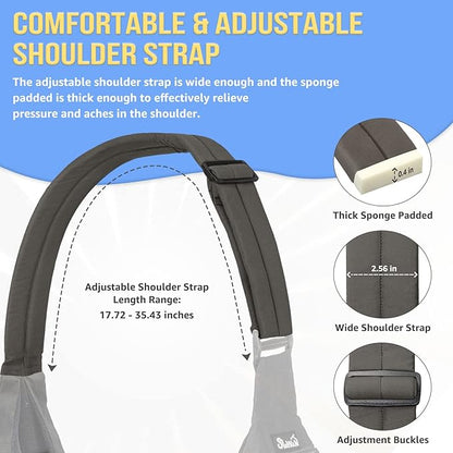 SlowTon Dog Carrier Sling - Hard Bottom Support Dog Carriers for Small Dogs with Adjustable Padded Shoudler Strap, Dog Purse for Puppy Cat Pet with Drawstring Opening Storage Zipper Pockets (Grey)