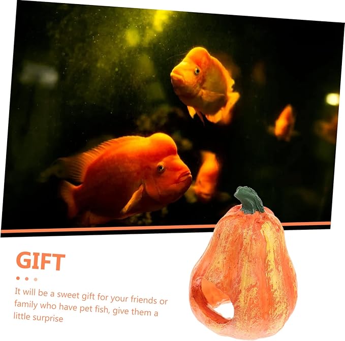 Pumpkin Shaped Aquarium Cave Fish Tank Decor Lovely Garden Landscaping Ornament for Pet Fish Enthusiasts