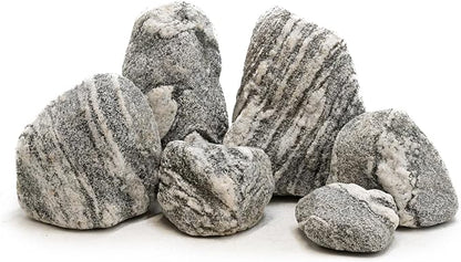 Natural Fish Tank Stones Aquarium Rocks 10lb Silver Seiryu Rock for Aquascaping, Terrariums, Bonsai, Garden Landscaping & Reptile Habitats(2-7inch 5-6Pcs)