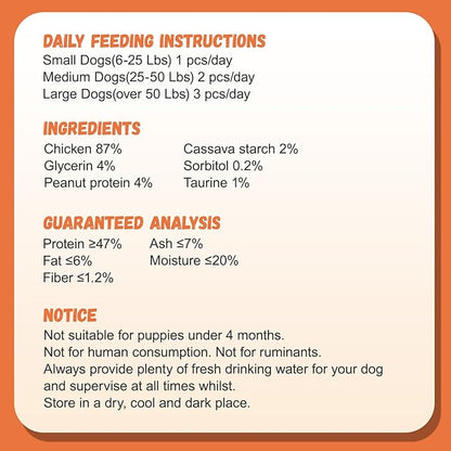 Dog Treats Chicken Jerky Rings, Rawhide-Free Grain-Free Real Dried Tenders Natural Chicken Breast Dog Chewy Training Snacks for Small Medium Large Dogs Large Pack 10.58oz