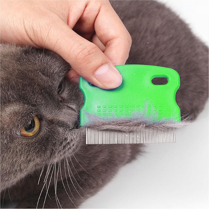 5 Pieces Tear Stain Remover and Grooming Combs - Pet Lice Comb Removes Fleas, Eggs, Dandruff, Hair Stains, Crust, and Mucus for Small Pets