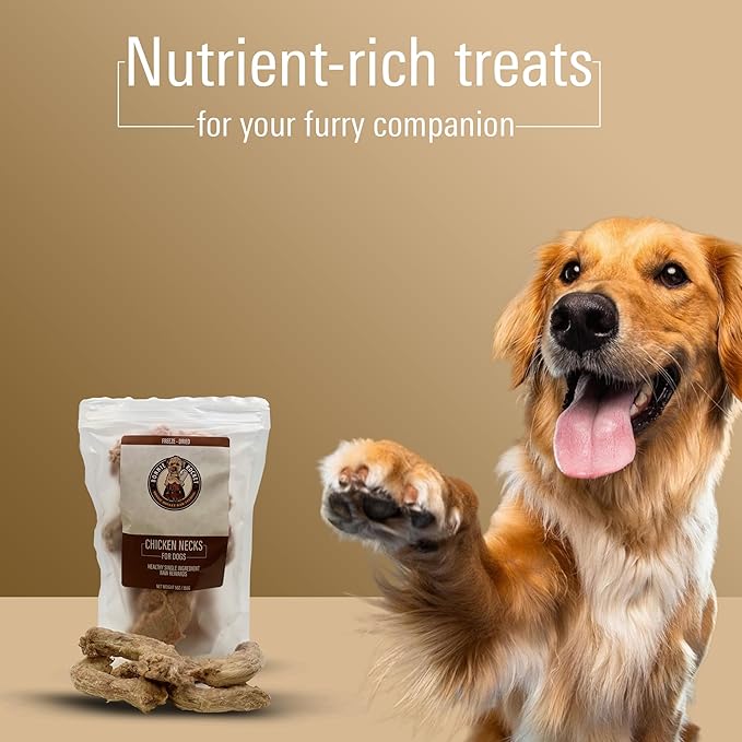 Chicken Neck Treats for Dogs & Cats - Freeze Dried, Healthy & Raw Treats for Pets - Rich in Calcium & Phosphorus - Promotes Healthy Joints, Skin & Fur