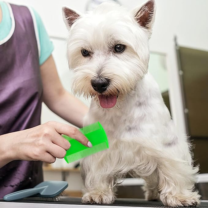 Double Sided Fine Tooth Comb for Adults Dog Cat Pet's Long, Short, Fine, Thick Hair(4 Pack)