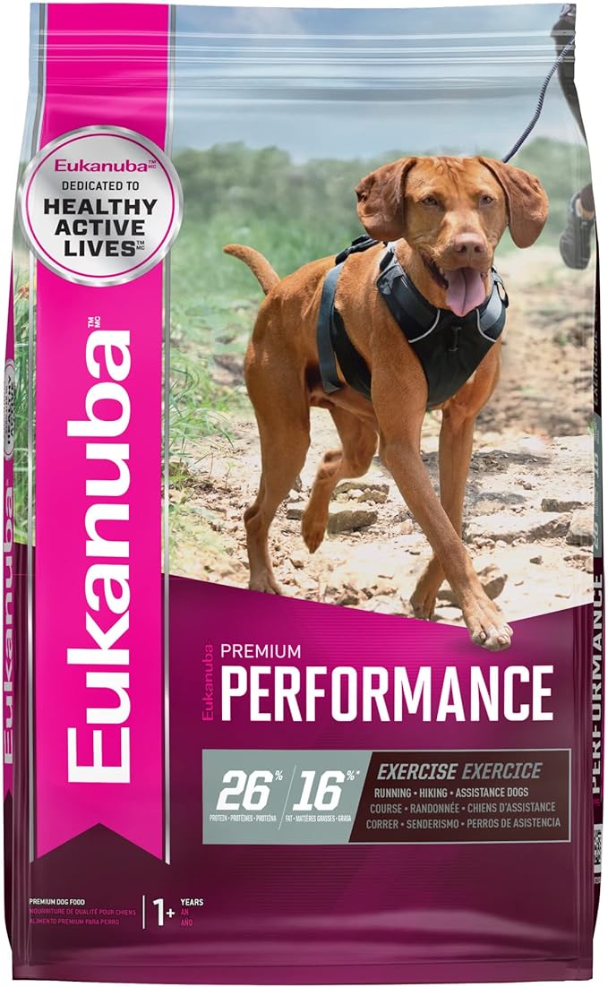 EUKANUBA Premium Performance 26/16 Exercise Dry Dog Food, 40 lb