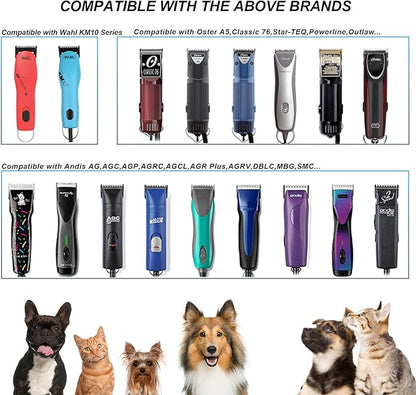 10# Detachable Pet Clipper Replacement Blades Compatible with Andis/Oster A5/Wahl KM10 Series Dog Clipper,Made of Ceramic Blade & Stainless Steel Blade,Size 10# Cut Length 1/16-Inch（2 Pack）