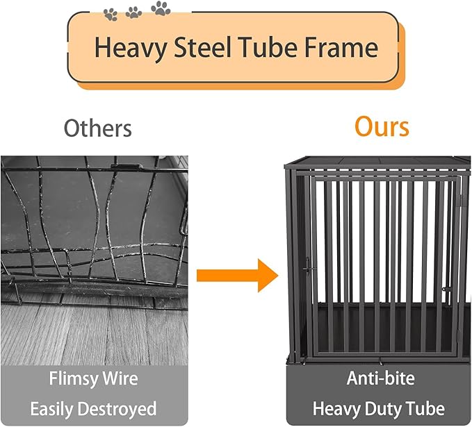 63" L x 35" H Super Large Steel Tube Dog Crate with Mat Base, Heavy Anti-Bite, Dog Crates for Large Dogs, Big Dog Cage, Dog Kennel, Puppy Dog Playpen with Top, Pet Cage, Indoor Outdoor, XXXL2