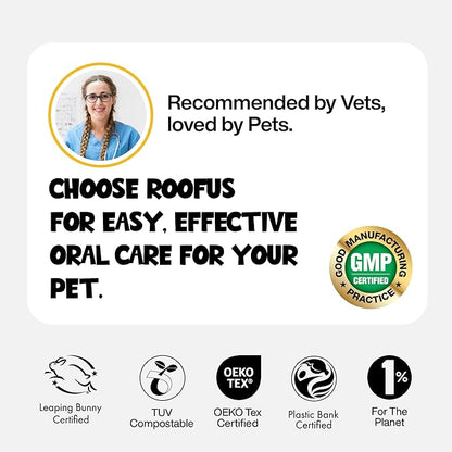 Teeth Cleaning Wipes 60 Packs - Peanut Butter Dental Wipes to Reduce Plaque & Tartar for Dogs & Cats - Pet Dental Wipes for Oral Freshness