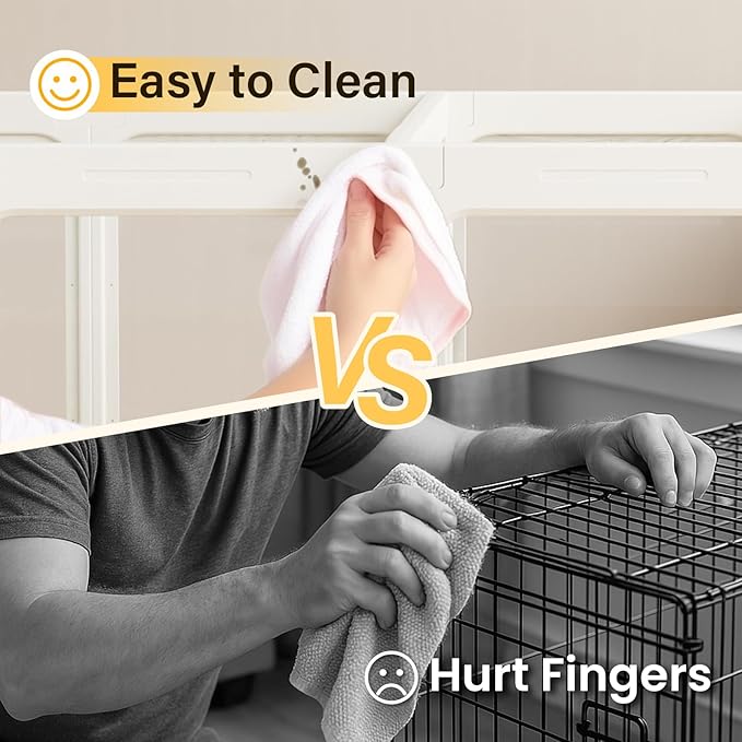 Acrylic Dog PlayPen, Clear Dog Play Pen for Puppy Cat Rabbit, Easy Assemble Pen, Preferable Small Cage, 23.6" H, 10Pcs