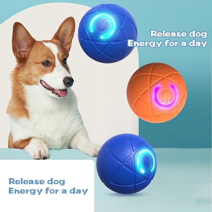 2PCS Shaky Ball Toy for Dogs,Pet Bounce Ball ,Vibrating Dog Ball for Dogs, Automatic Moving Dog Toy Ball,Bouncing Ball for Dogs Interactive Dog Ball,Automatic Moving Dog Toy Ball shaking(Two Orange)