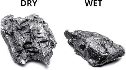 SubstrateSource Natural Stone for Aquarium, Terrarium, Paludarium, Reptile Enclosures - Set of Decorative Rocks for Landcapes, Aquascaping, Fish Tank Decor (Blue Seiryu Stone, 20 Pounds, 3-8")