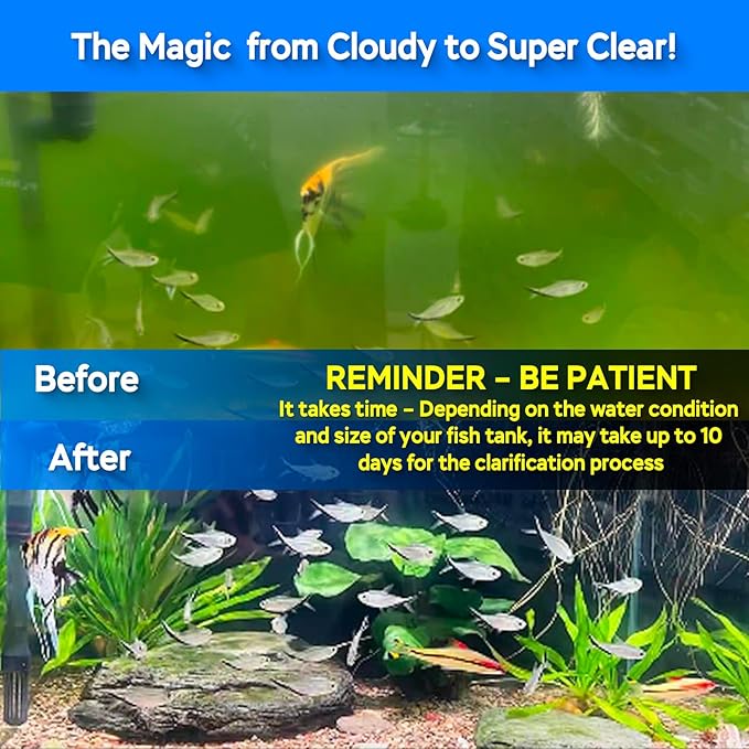 Aquarium U-V Light, Al-gae Clean Light for Fish Tank, Green Water Clean Lamp with Timer, Amphibian Aquarium U-V Lamp for in-Line and in-Tank Use, for 40-75 Gallons Fish Tanks(8W)