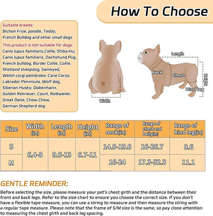 BECEMURU Dog Wheelchair for Back Legs, Doggy/Cat Wheelchair with Disabled Hind Legs Walking, Lightweight with Protective Vest Mobility Aids for Small Pets Hind Limbs (Small)