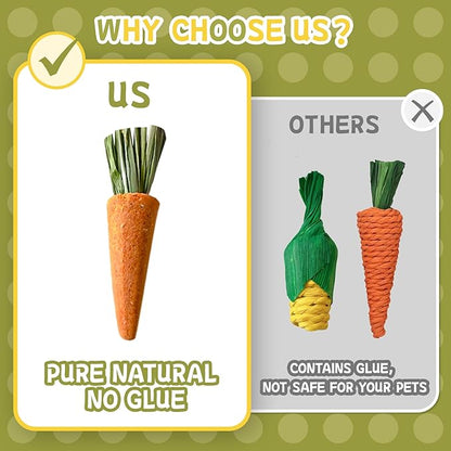 18 PCS Hamster Chew Toys Set, Natural Apple Wood Guinea Pig Toys, Hamster Cage Accessories Include Bridge, Seesaw, Carrot, Timothy Straw Stick Dental Care for Rat Gerbil Chinchilla Rabbits