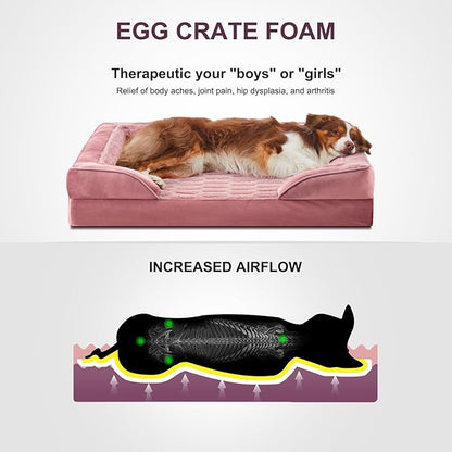 FURTIME Orthopedic Dog Beds for Small Dogs - Waterproof Small Dog Bed, Ultra Comfy Supportive Foam Pet Couch with Removable Washable Cover, Egg Foam Dog & Cat Beds with Nonskid Bottom