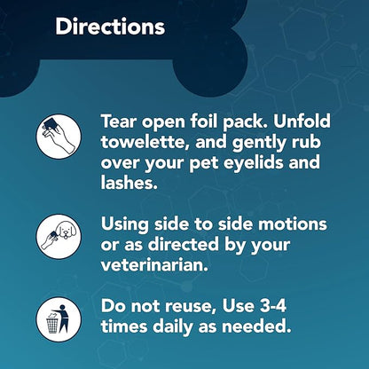 NOVEHA Dog Eye Wipes, Gentle Tear Stain Remover, Eye Hygiene, and Allergy Relief (60 Counts)