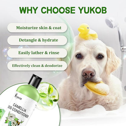 Dog Shampoo for Allergies & Itching - Natural Camellia Oil Pet Shampoo for Sensitive Skin, Deshedding, Smooth Coat for Smelly Dogs |Effective Odor Removal | 16 oz