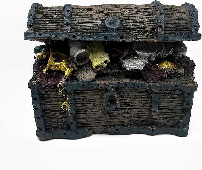 Mipukbay Fish Tank Decorations, Aquarium Decor Treasure Chest Aquarium Ornament for Small Tank