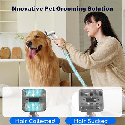 Dog Grooming Kit & Dog Hair Vacuum,15000 Pa Powerful Suction, Pet Grooming Vacuum Removes 99% Pet Hair, Includes Clippers, Brush, Nail Trimmer Grinder, Stainless Steel