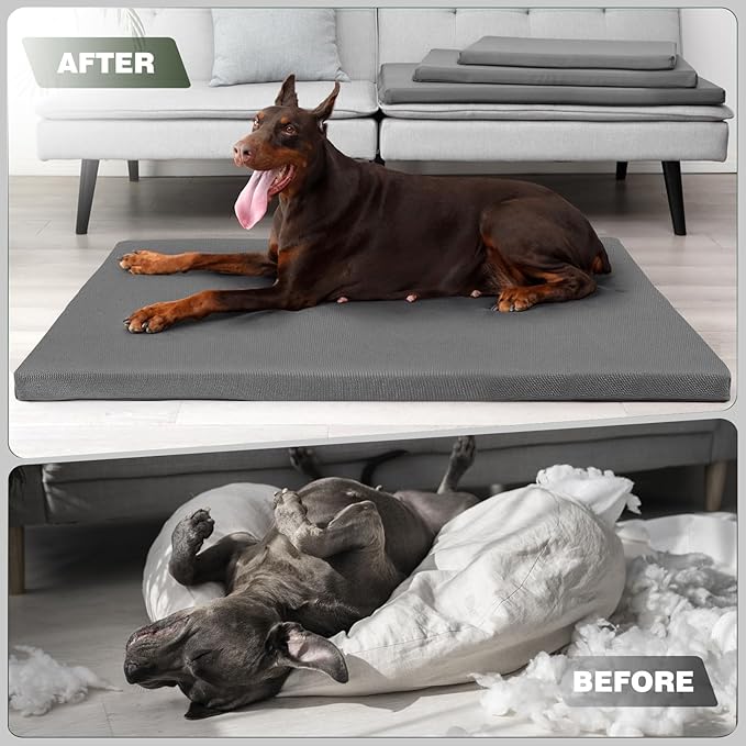 Durable Outdoor Waterproof Dog Bed up to 35 lbs Medium Dogs Chew Resistance Dog Crate Mat Washable Cover