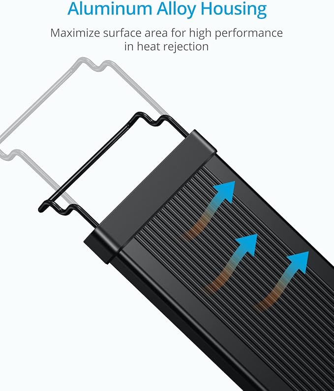 NICREW ClassicLED Gen 2 Aquarium Light, 40 Watts, Dimmable LED Fish Tank Light with 2-Channel Control, White and Blue LEDs, Size 48 to 60 Inch