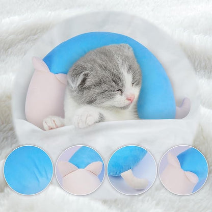 Dog Pillow,Pet Cat Pillow,Dog Pillows for Small Dogs,Dog Neck Pillow,Soft Kitten Pillow,Machine Washable Dog U-Shaped Pillow,Joint Relief Sleeping Improve for Pets, Purple,M