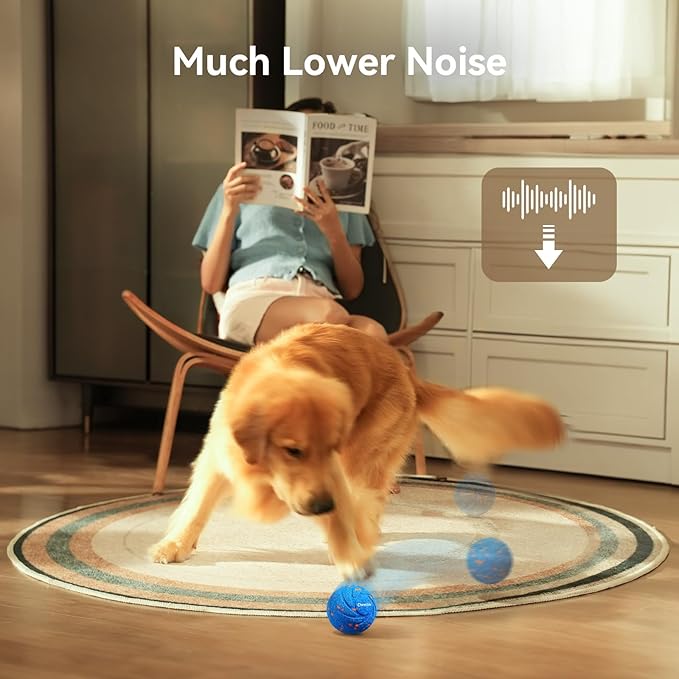 【New Material】Cheerble Smart Interactive Dog Toy, Wicked Ball AIR, Automatic Moving, Bouncing, and Rotating Ball, E-TPU Material, IPX7 Waterproof Rating, Active Rolling Ball for Medium and Large Dogs