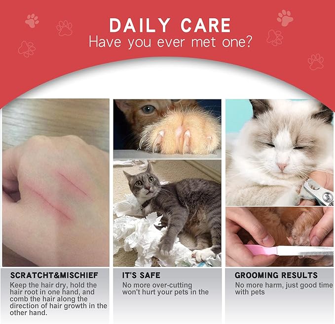 GOESWELL Dog brush for shedding Undercoat Rake for Dogs & Cats - Double Sided Brush for Dematting Comb Grooming Tool kit - Nail Clippers & Nail File (Pink(3 Pack))