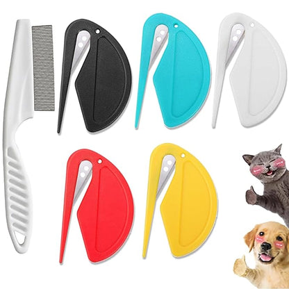 5PCS Pet Knotting Comb for Cats, De Knotting Comb for Dog, Knotting Comb Pet Grooming Tool for Removing Tangled and Grooming Loose Knotted Hair