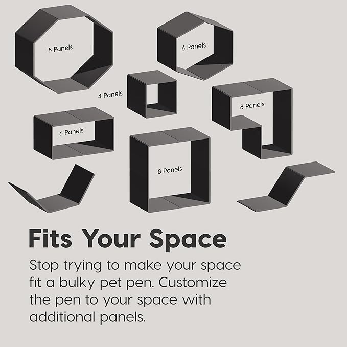 IRIS USA Puppy Playpen Dog Playpen Fence Enclosure with Dog Gate Door - Indoor Pet Playpen - 4 or 8 Panel