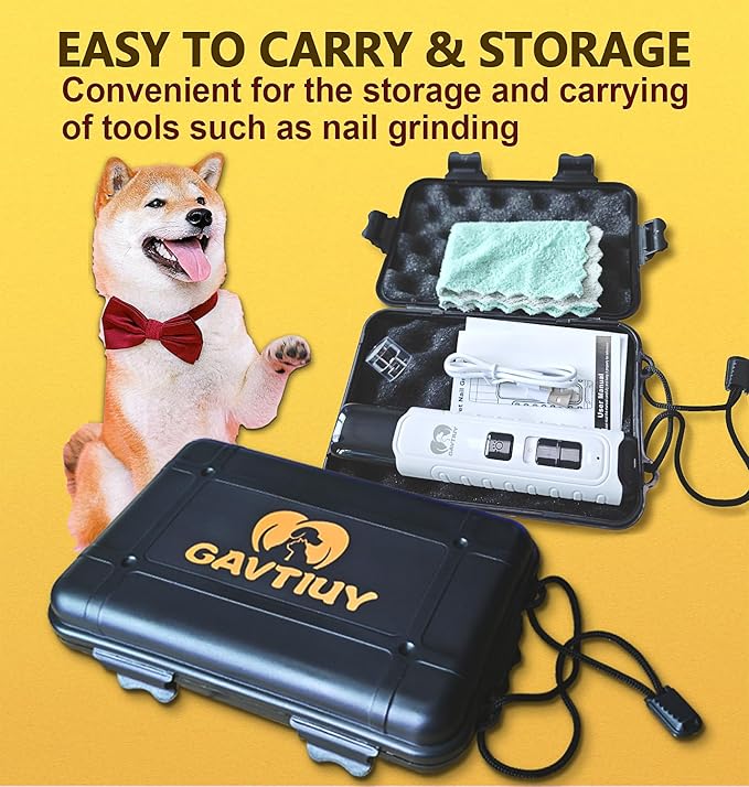 Dog Nail Grinder Quiet - (45db) 3 LED Lights Pet Nail Grinder with 12000RPM 2-Speed High Power for Large Small Dogs/Cats,Rechargeable Electric Silent Pet Toenail Grinder with Dust Cap (White)