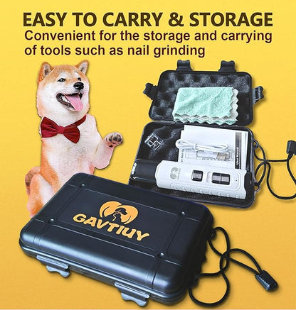 Dog Nail Grinder Quiet - (45db) 3 LED Lights Pet Nail Grinder with 12000RPM 2-Speed High Power for Large Small Dogs/Cats,Rechargeable Electric Silent Pet Toenail Grinder with Dust Cap (White)