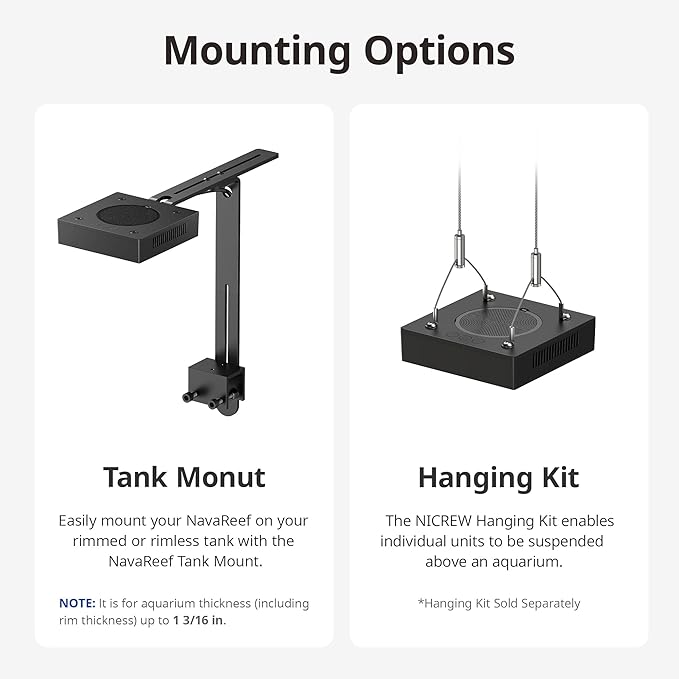 NICREW NavaReef 65 Reef LED Light, 65W Reef Aquarium Lighting for Soft/LPS Corals and Saltwater Fish Tanks, Built-in Timer, Blue Focused Spectrum