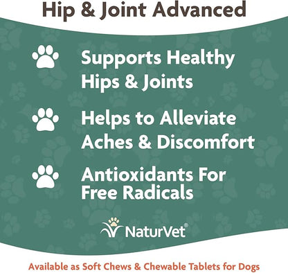 NaturVet – Senior Wellness Hip & Joint Advanced Plus Omegas | Help Support Your Pet’s Healthy Hip & Joint Function | Supports Joints, Cartilage & Connective Tissues | 90 Time Release Tablets